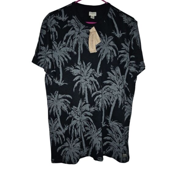 Ralph Lauren Denim & Supply Palm Tree Print tee black dark grey Large NWT - Picture 1 of 6